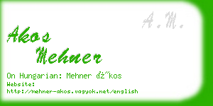 akos mehner business card